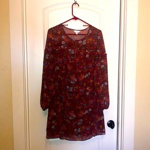 Fall colors flouncy mini dress. Worn once.